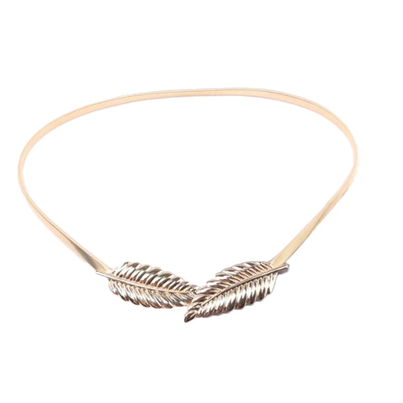 For Women Dress Skinny Luxury Elastic Waist Metal Chain Gold Belts