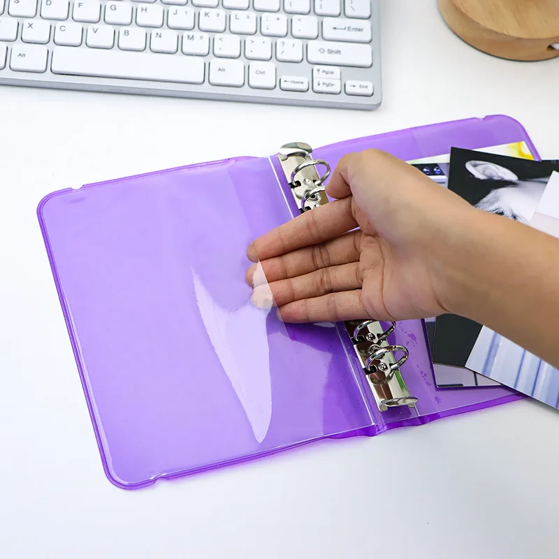 Wholesale A5 A6 6 Ring Binder File Folder Clear Binder Transparent Pvc With Pvc Envelopes For Budget Planner