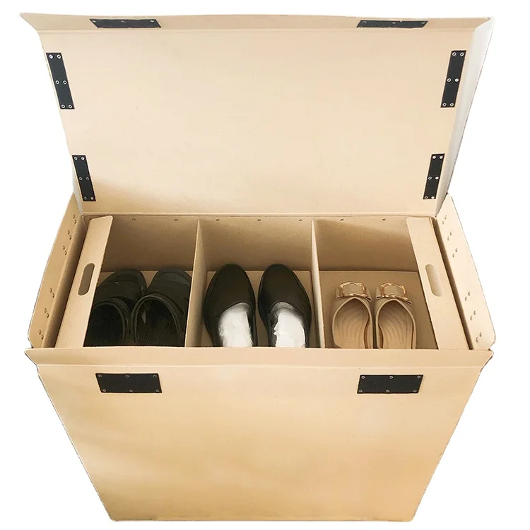 Chinese supplier Reusable collapsible hardboard shoe boxes for moving