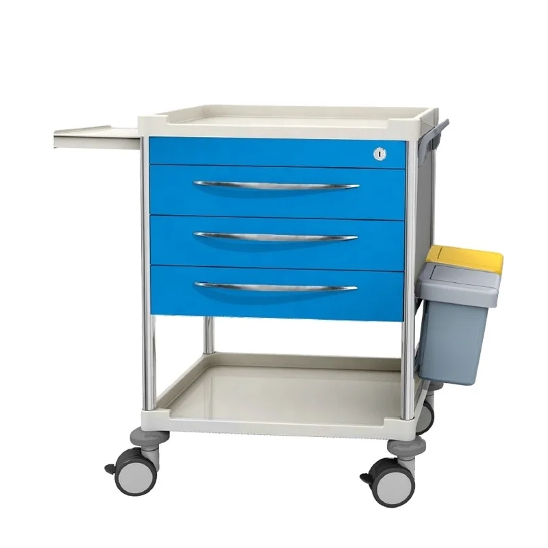 ABS Waterproof Hospital&Clinic Patient Medication Equipment Medical Medicine Trolley Cart Carro de Medicina