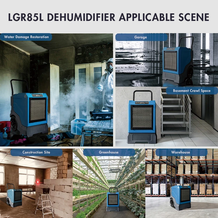 Industrial Compact R32 LGR 175 Pints Dehumidifier Dry Cleaning Machines for Water Damage Restoration