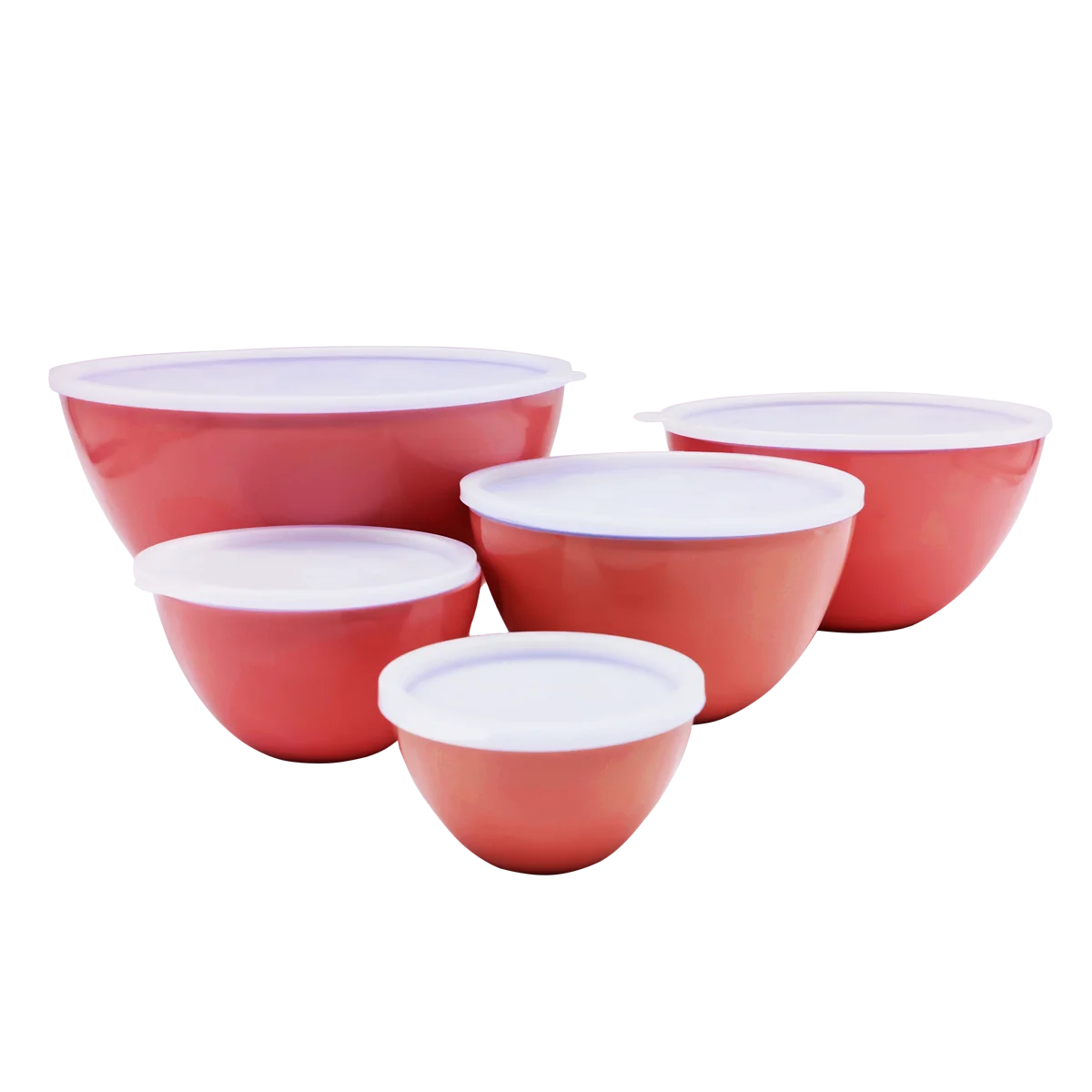  Небьющаяся многоразовая твердая пластиковая пригодная для мытья в посудомоечной машине прочная меламиновая тарелка смешивания салата набор посуды с крышками