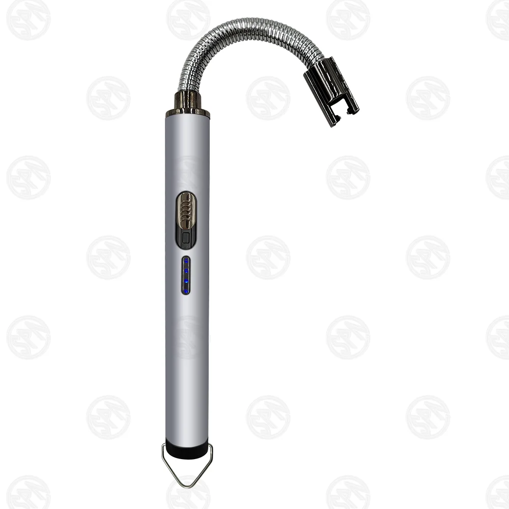 OEM & ODM гибкая вращающаяся шея цинковый сплав usb type-C зарядка ветрозащитная дуговая зажигалка садовый Зажигалка для барбекю со светодиодным индикатором батареи