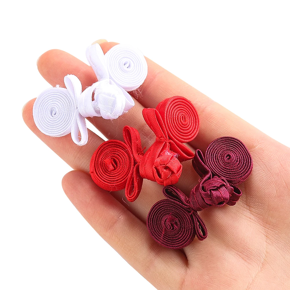 Красно-белые китайские пуговицы плетеные женские для одежды аксессуары Швейные