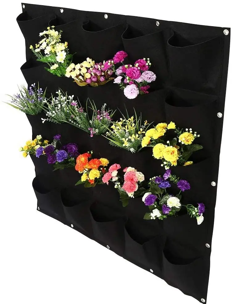 Hanging Garden Green Planter Grow Bag Eco Friendly Material Vertical Garden Felt Planters Pockets Grow Bags