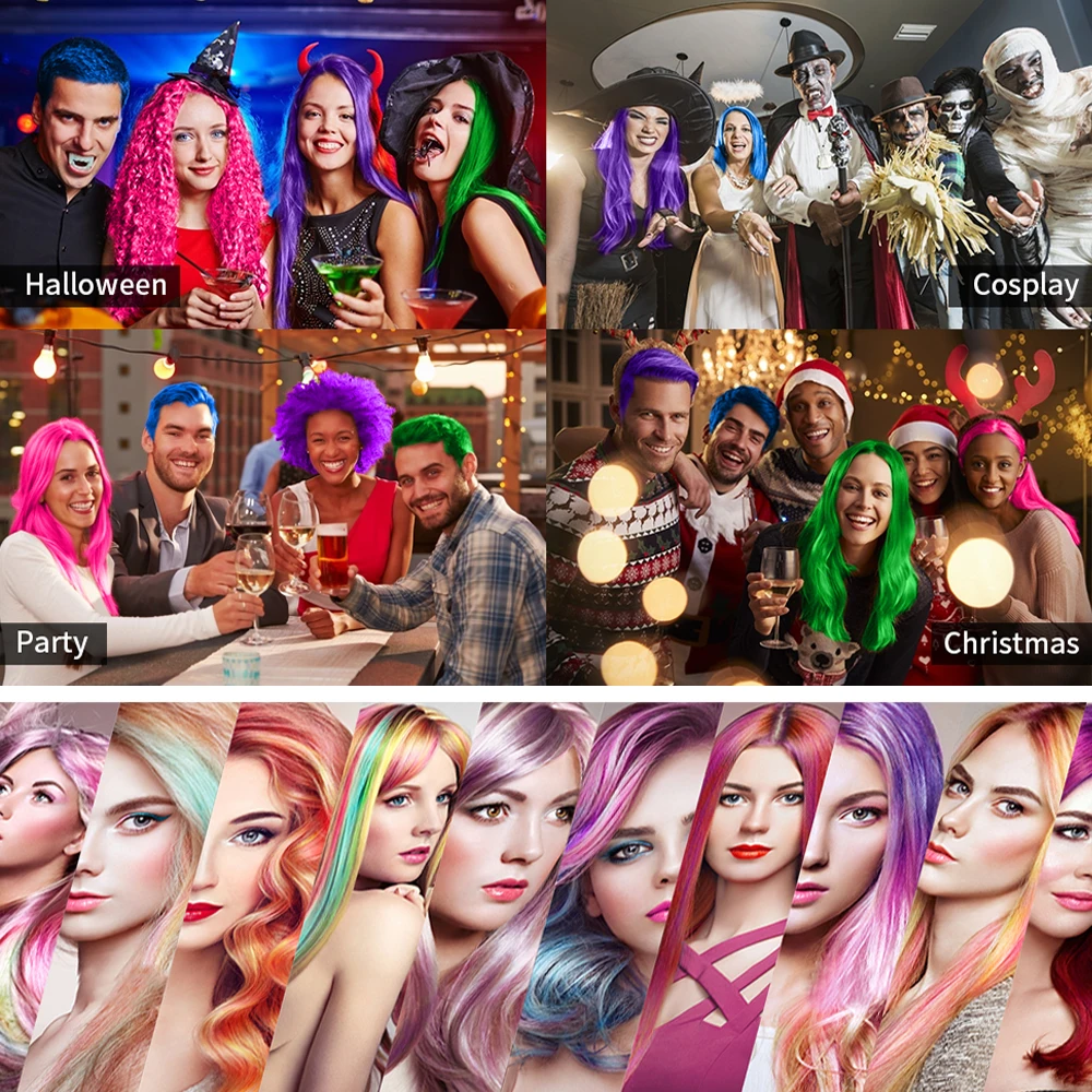 10pcs/Set Temporary Hair Chalk Washable Hair Color Dye Makeup Kit For Halloween Christmas Christmas Birthday Party Use -739181