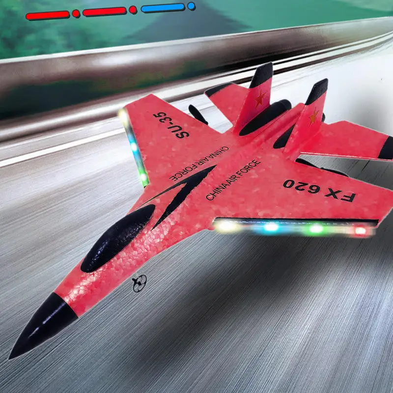 RC Plane SU35 2.4G With LED Lights Aircraft Remote Control Flying Model Aircraft EPP Foam Glider Airplane Toys