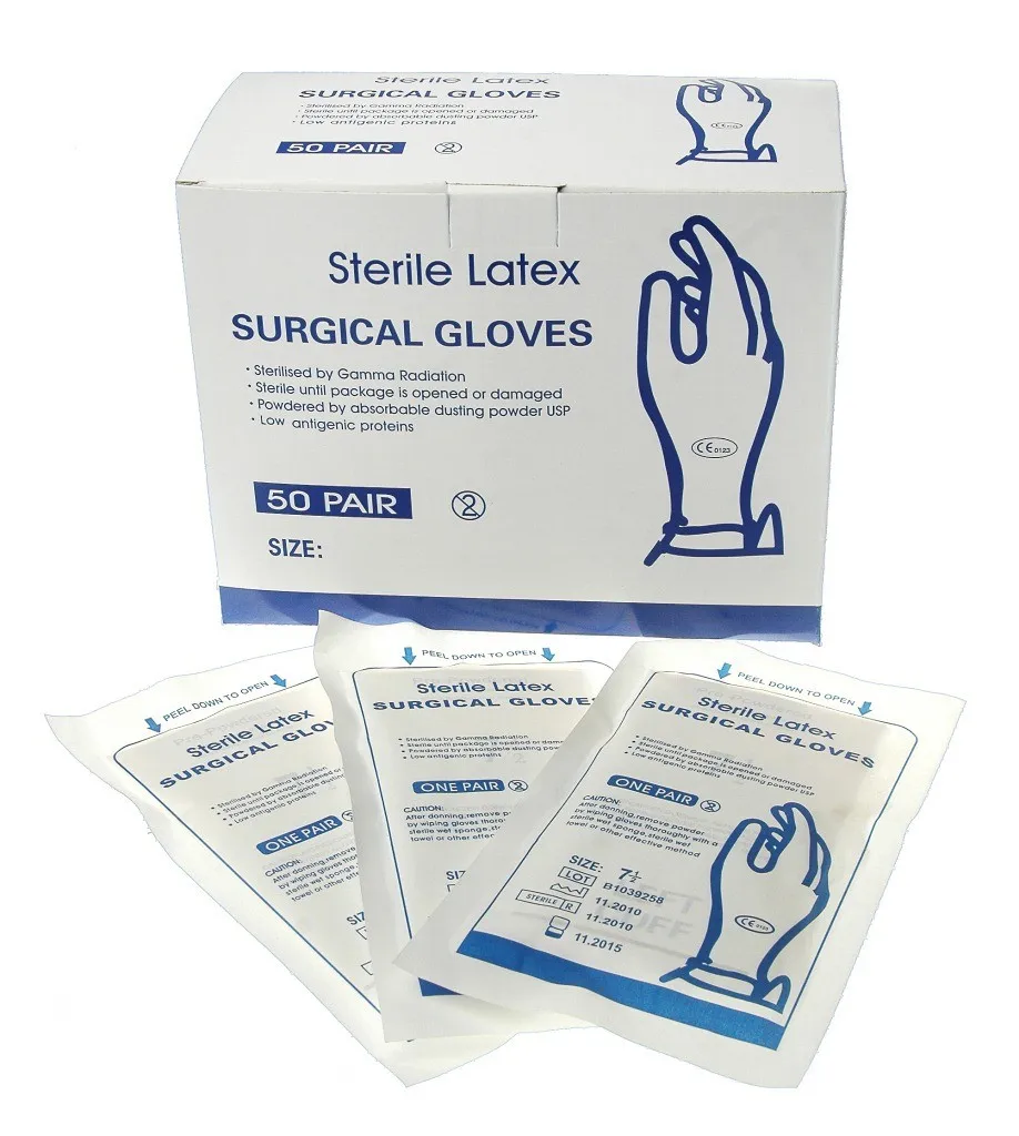 Medical Grade Powder-Free Latex Surgical Gloves Disposable Sterile Gloves for Medical Use