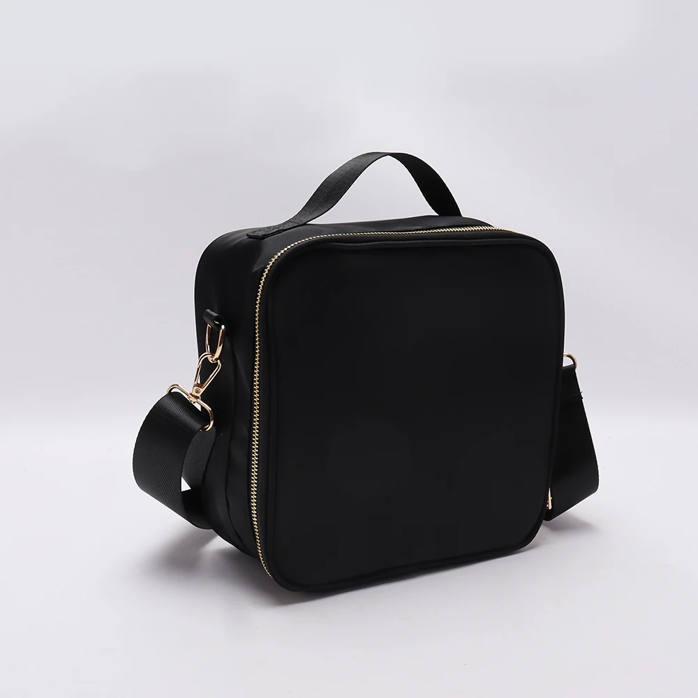 Keymay Stock Multi Colors Portable Nylon Crossbody Ice Cooler Bag Insulated Waterproof Shoulder with Pocket Lunch Box Kids