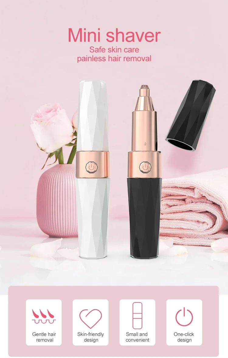 Factory Wholesale Women Hair Remover USB Rechargeable Eyebrow Trimmer Hair Remove Electric Ladies Face Shaver Epilator