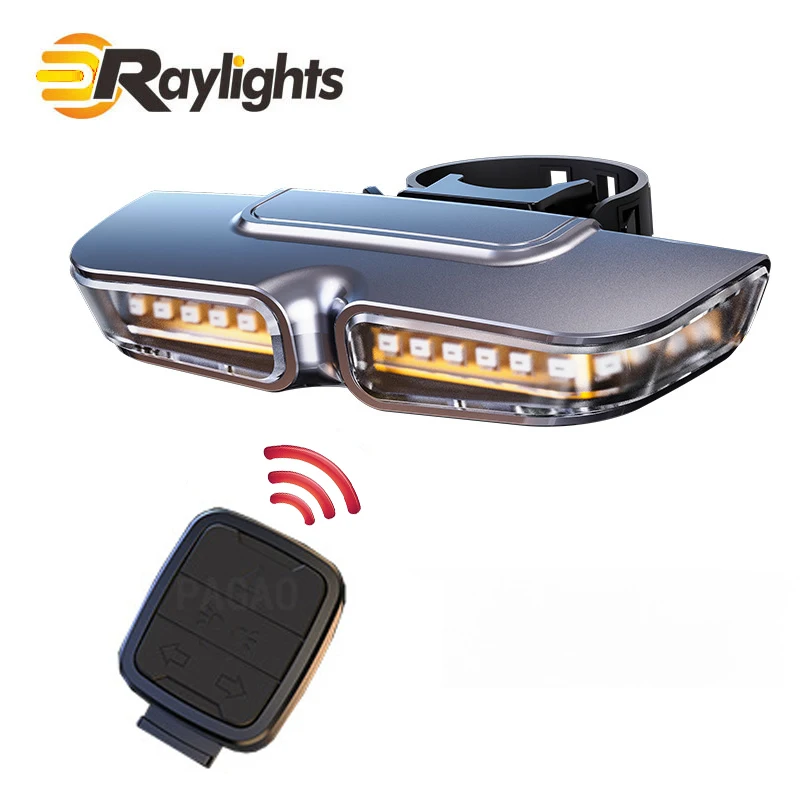 Intelligent remote control bicycle tail light LED highlight warning turn signal USB charging light