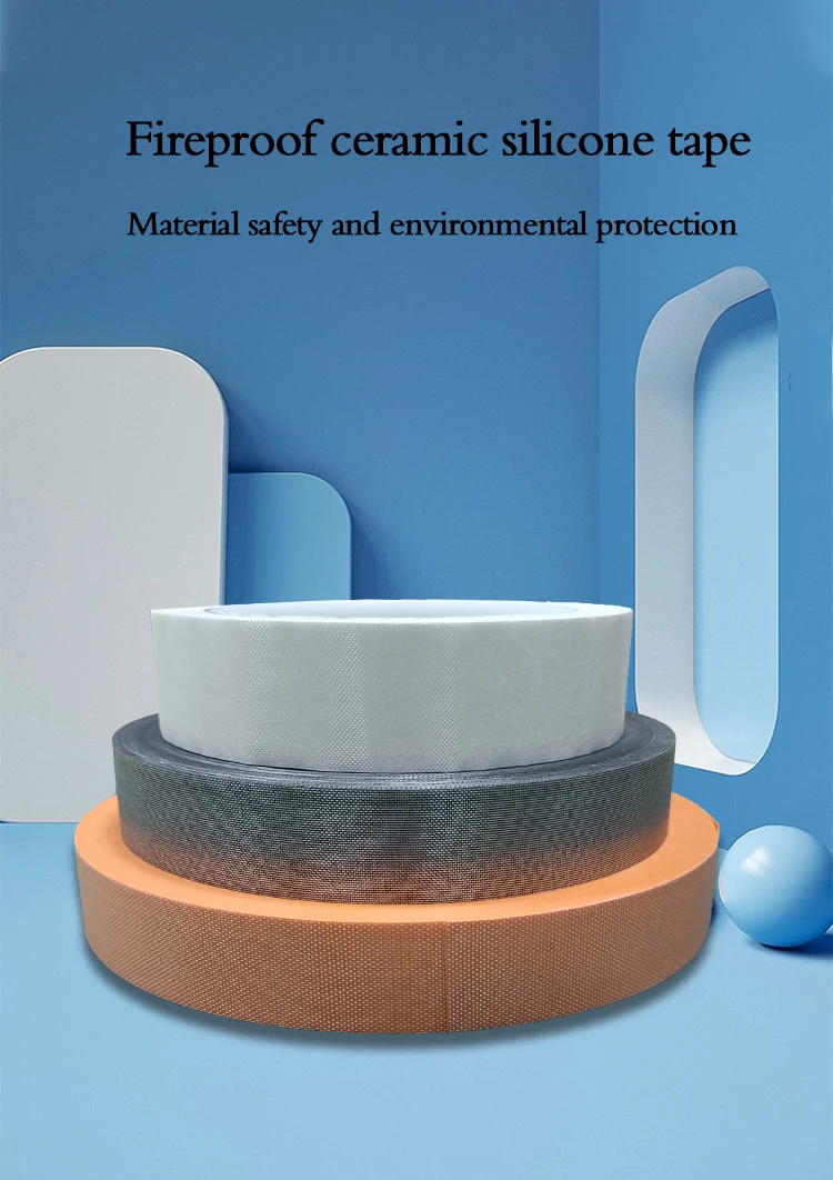 High temperature 800 1000 degrees Ceramicied silicone fireproof tape for Wire, cable, new energy vehicle