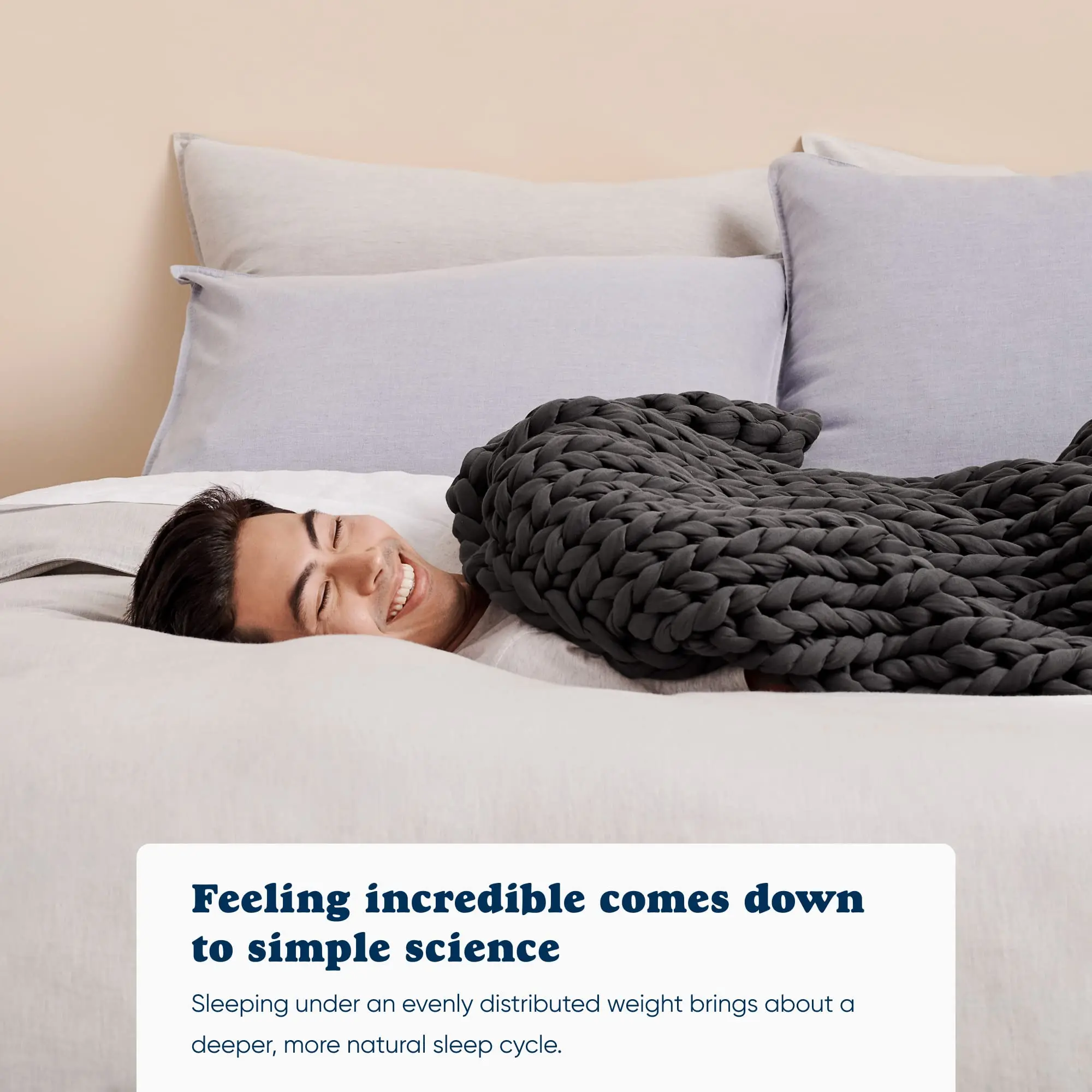 Knit Weighted Blanket  - Chunky Knit Blanket - Sustainable, Breathable, Organic - Machine Washable for Easy Maintenance