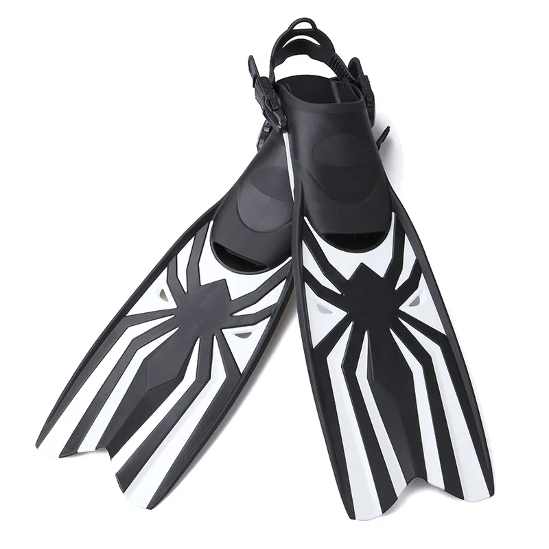 Custom Logo Fliper 62CM Open Heel Adjustable Strap Long PP TPR Rubber Deep Sea Diving Fins