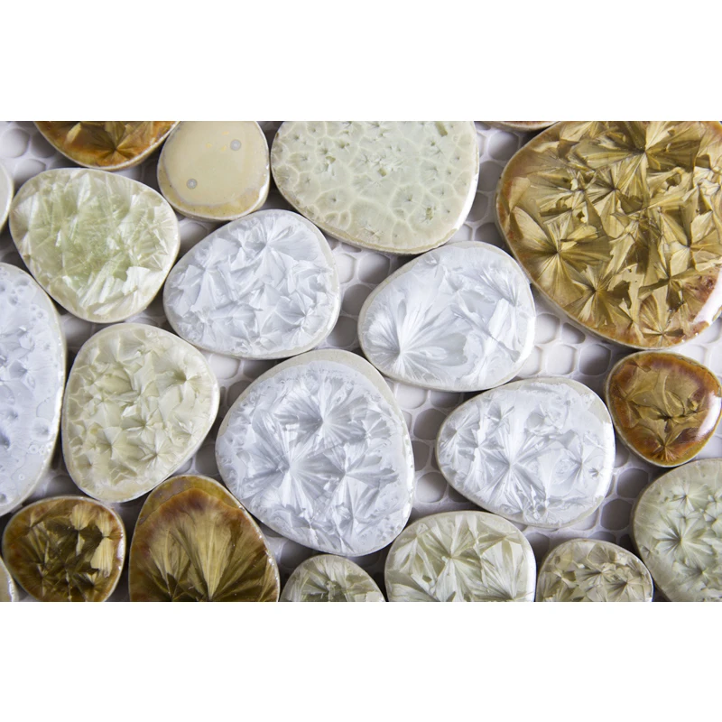 China pebbles shape bathroom ceramic floor mosaic tiles for crafts