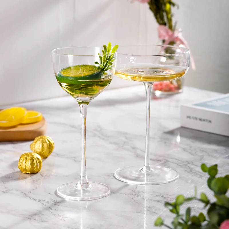 Ice Cream Juice Cocktail Glass Vertical stripe transparent crystal glass goblet cup