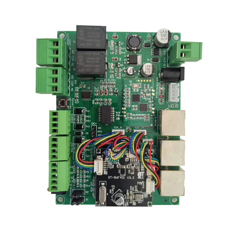 3 Ethernet TCP/IP port to 2 channel wiegand input 2 relay output Ethernet switch IO control board