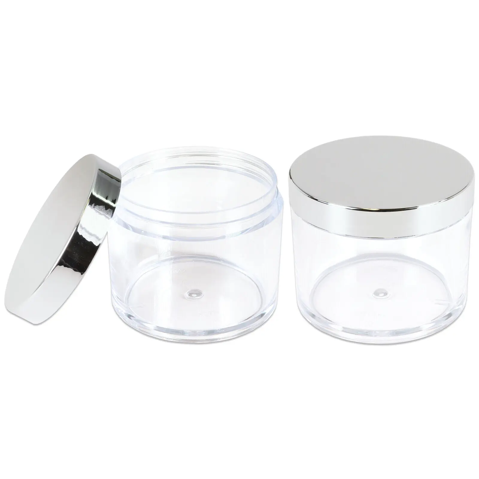 round clear ps material jar 15 ml clear cylinder ps jar with shiny silver lid cosmetic application heavy wall NEAT JAR