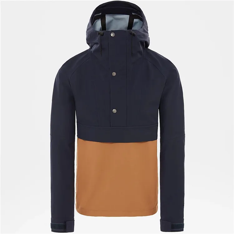 Custom 2020 men fashion spring flap pocket 1/2 zip pullover hoody anorak jacket men