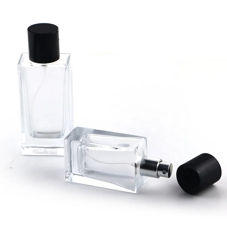 Free Sample Luxury Man and Women 30ml 50ml Square Spray Glass Perfume Bottle Wholesale