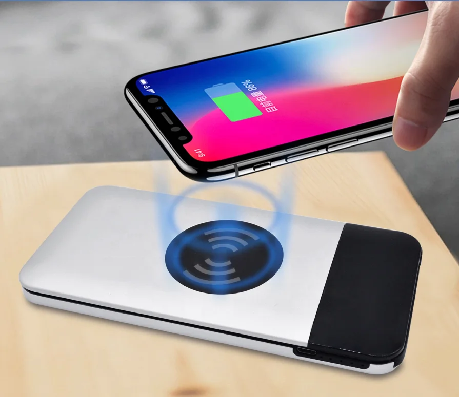 Alibabas Best Sellers Private Mold Multifunctional Ultra Slim Qi Wireless Charger Portable Wireless Power Bank With LCD Digital