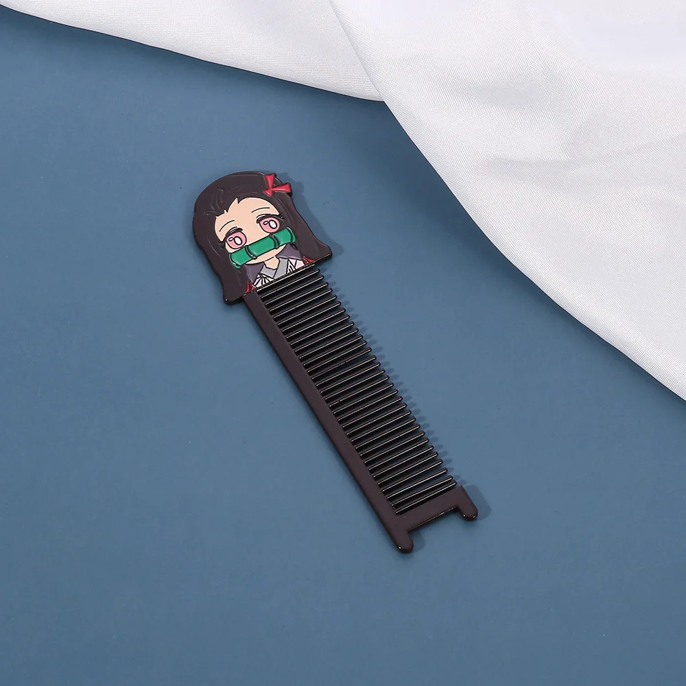 (Wholesale)Anime Demon Slayer Metal stainless steel hair comb For makeup