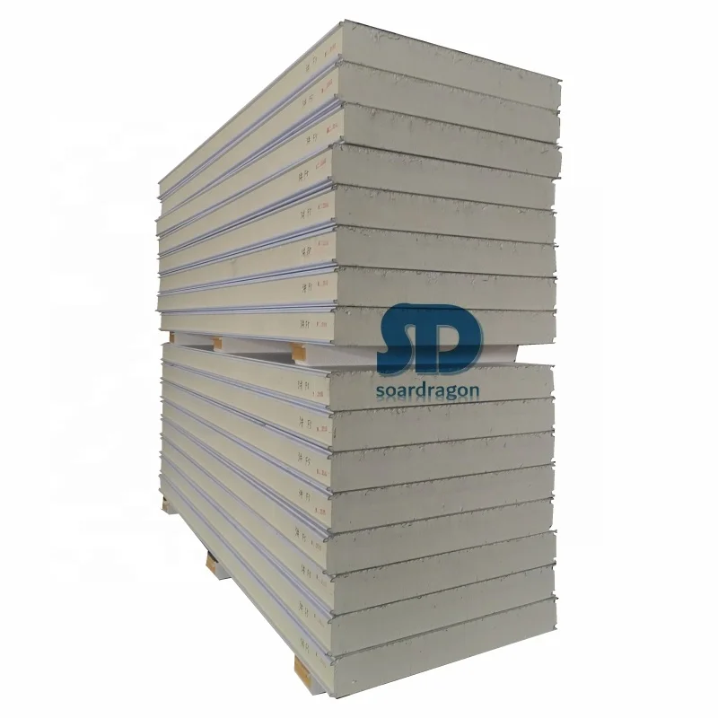 Soardragon Building Material 50mm~250mm PU/PIR polyurethane coldroom Insulated Sandwich Wall Panel