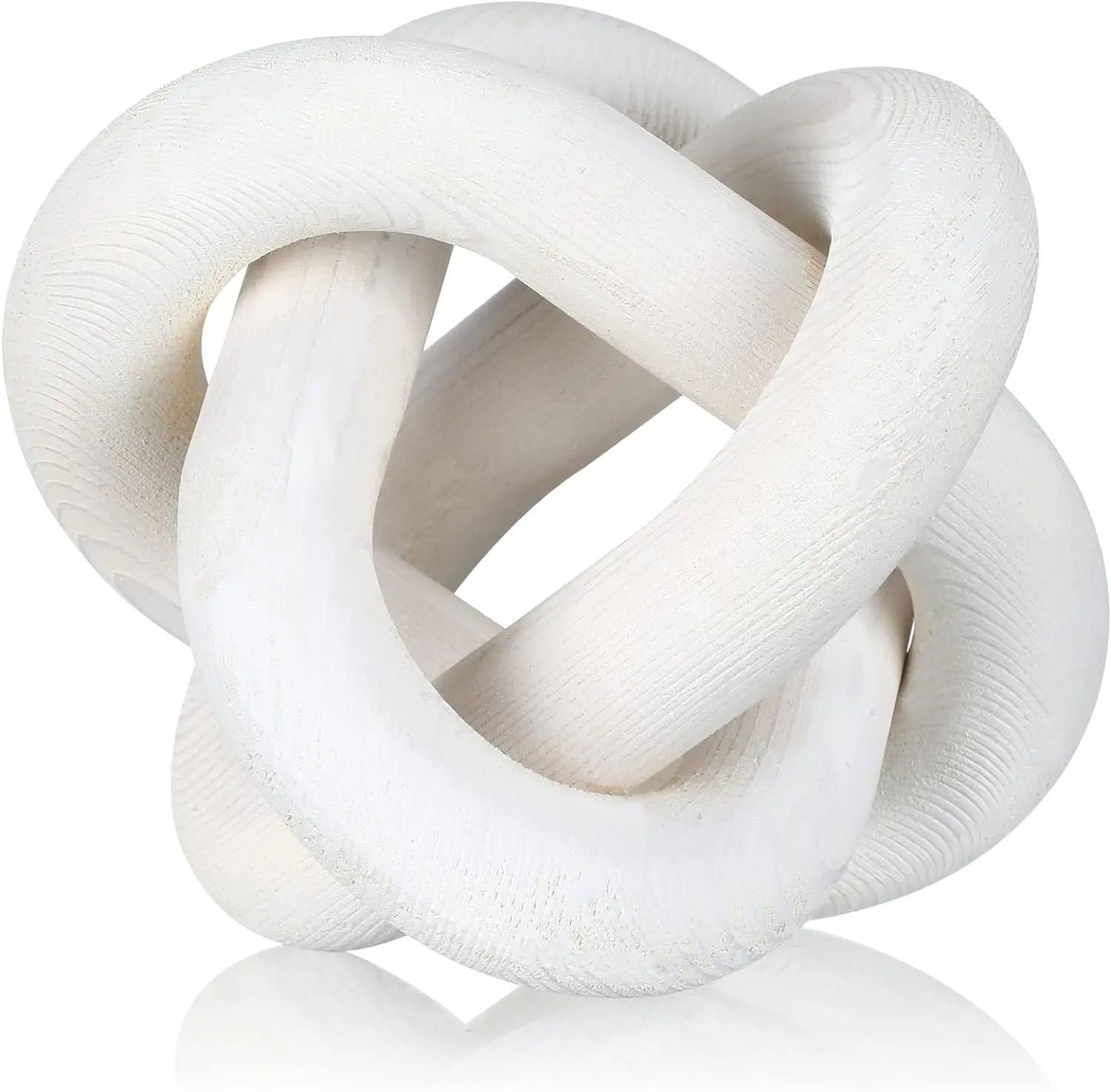 Wood Chain Link Decor 3 Link Wood Knot Decor Hand Carved Coffee Table Modern Farmhouse Shelf Boho Chain Decor Rustic