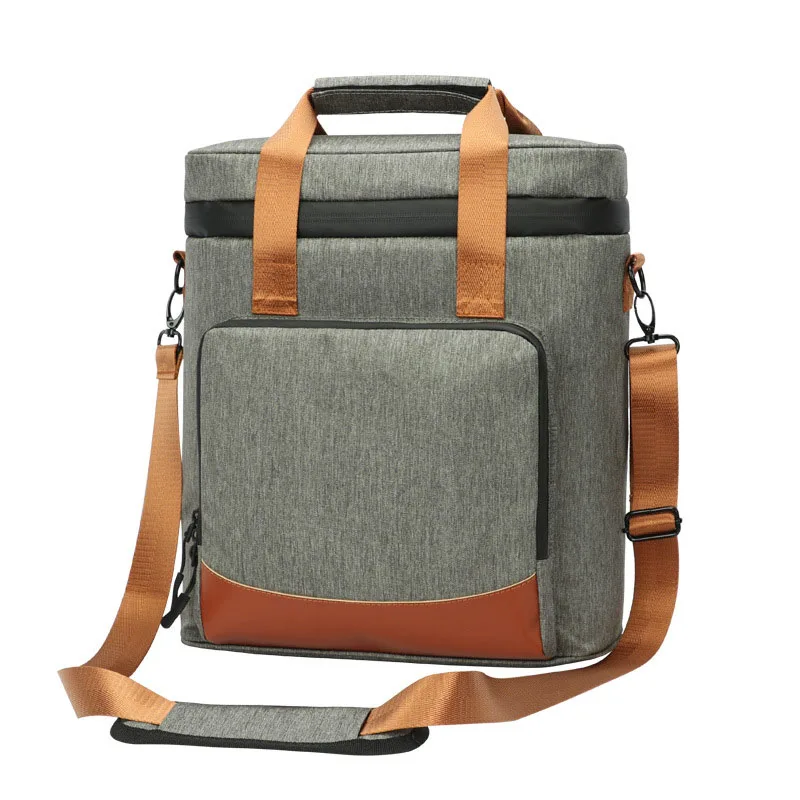 Wine Cooling Bag 100% Leakproof Picnic Vintage Leather Refrigerator Bag Portable Thermal cooler Bag
