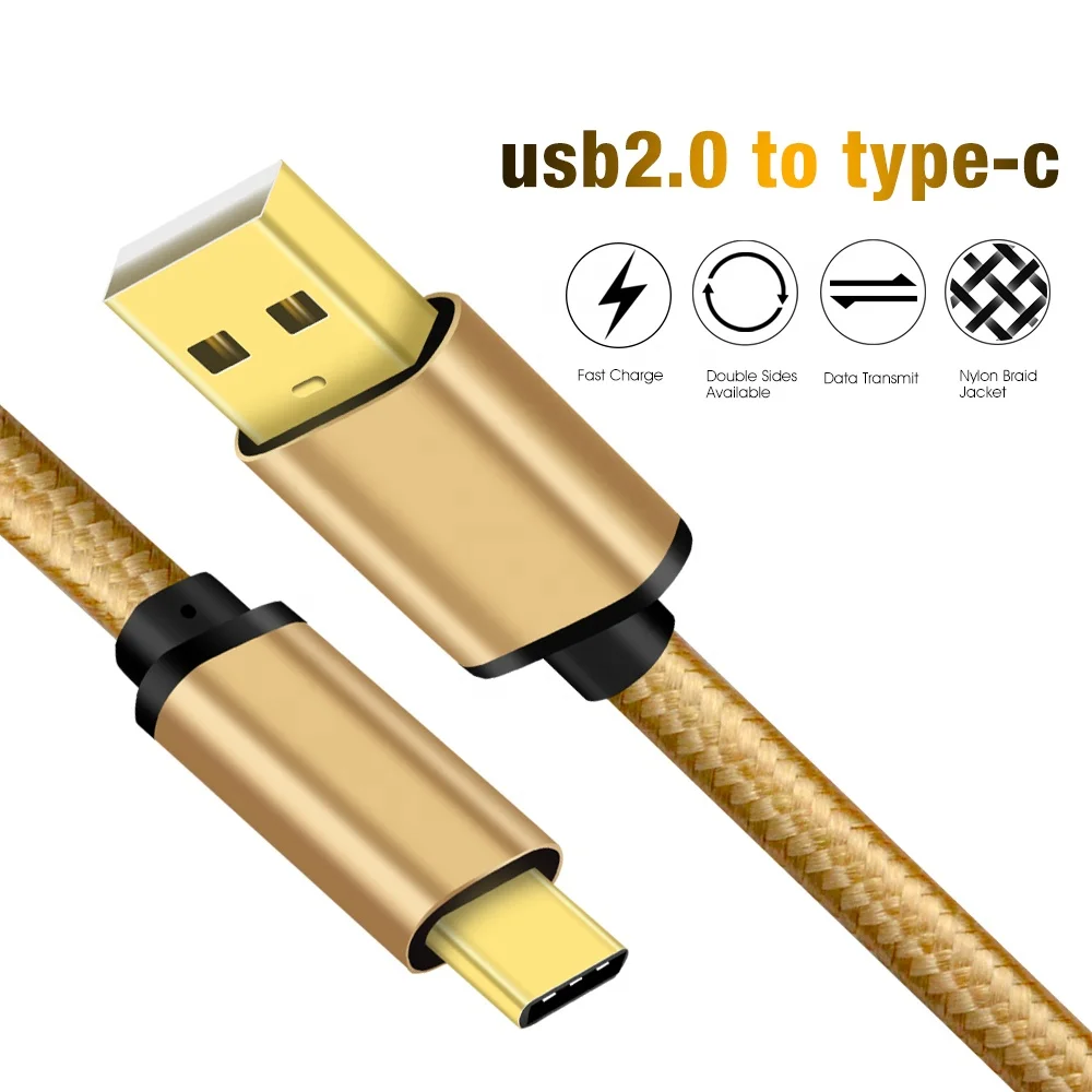  Высокое качество Позолоченные разъемы USB Тип C до 2.0A 480 Мбит/с скорость передачи данных синхронизации 3A кабель для быстродействующего зарядного устройства телефонов на базе Android с