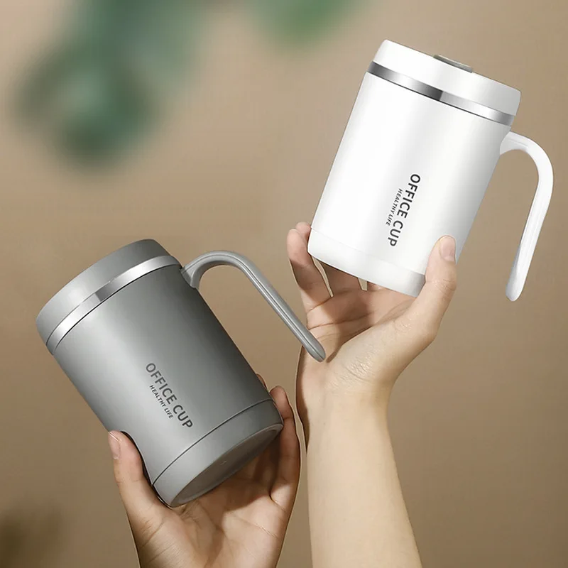 18/10 stainless steel office portable thermos cup food grade mug with lid and handle
