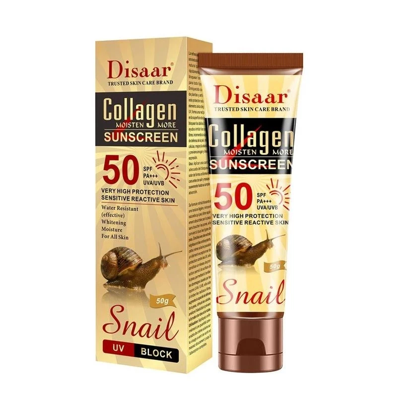 
Collagen Snail Sunscreen Face Body Skin Care SPF50++ UVA UVB Sun Protection Cream Oil-Control Moisturizing Sun Screen 