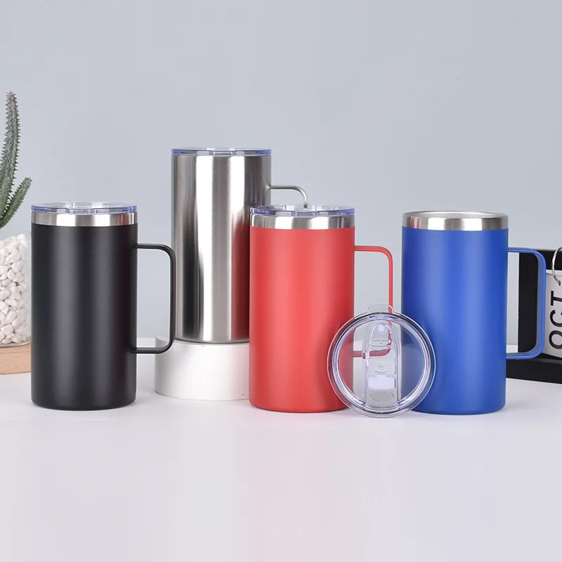 24oz handle office cup portable double-layer vacuum home office mug