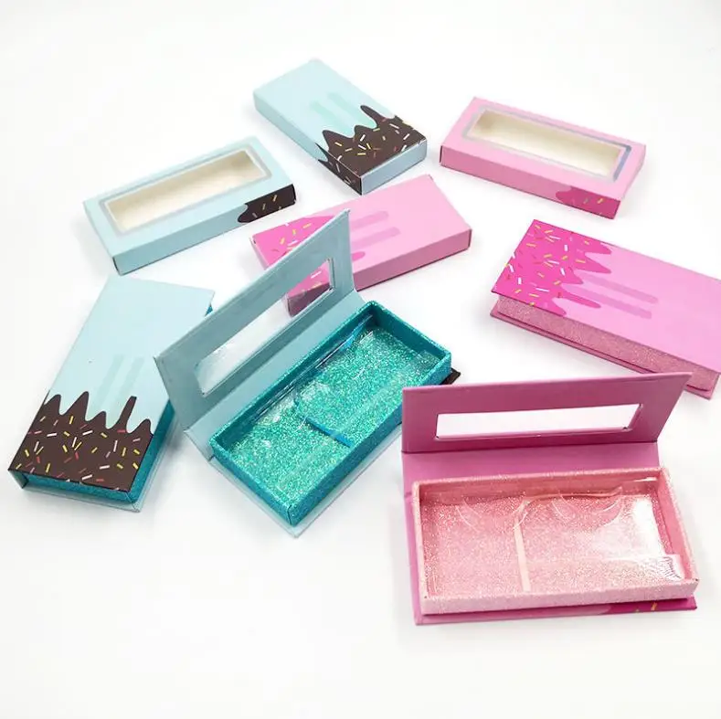 
Hot products custom disposable pull-out paper lash ice cream shape packaging boxes 