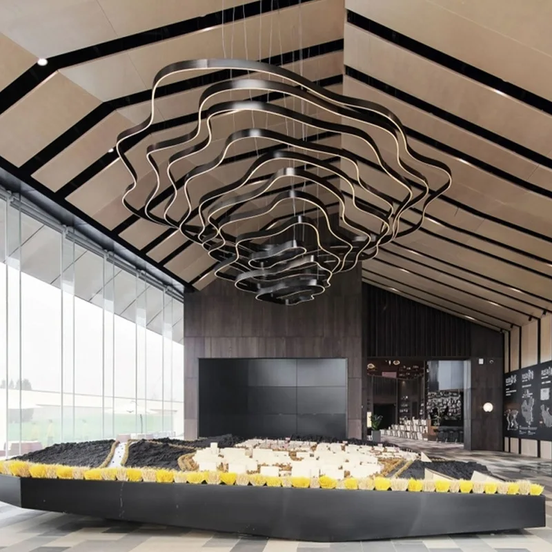 hot sale modern lighting chandeliers ceiling Stainless steel diy unique Ice Mountain hotel Custom project pendant light