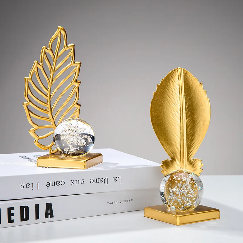 Nordic modern luxury home creative decorations crystal ball ornaments living room metal furnishings accessories