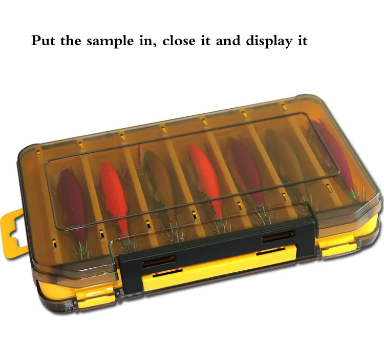 OEM logo Double Sided Tackle Box Fishing Lure Squid Jig Accessories Box Storage Case in stock