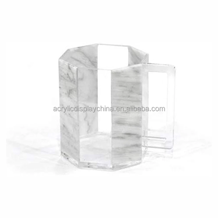  Акриловая моющаяся чашка Lucite с шестигранными мраморными