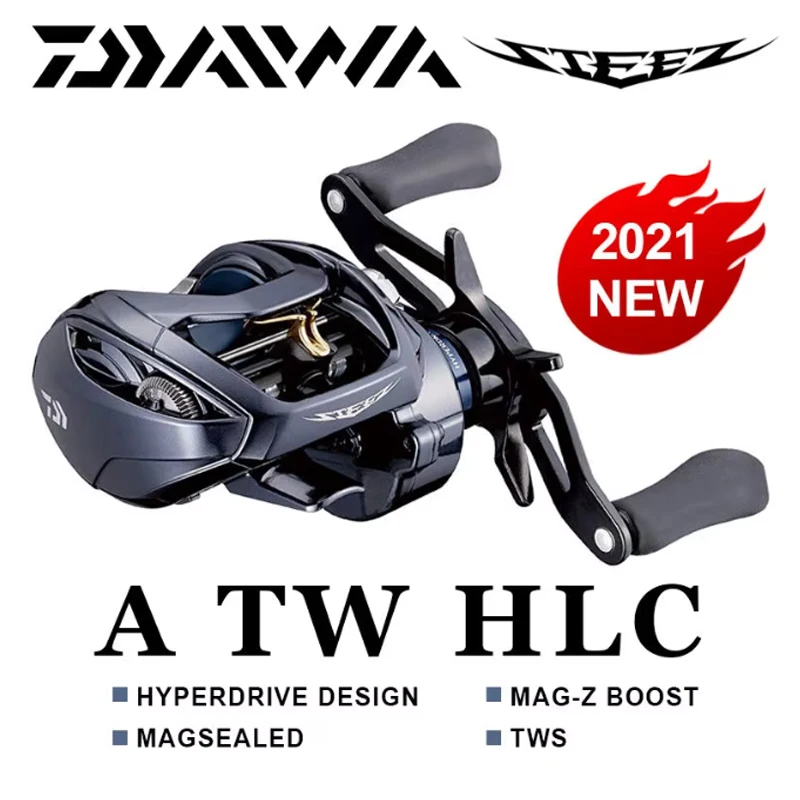 100% оригинальная Низкопрофильная катушка DAIWA STEEZS A TW HLC для троллинга речных озерных ручьев из алюминия
