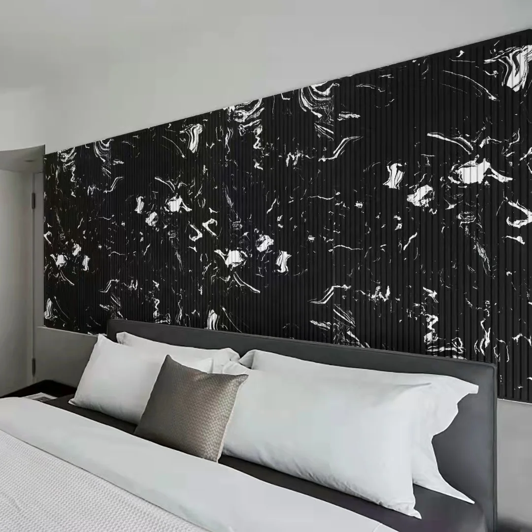 Factory price custom indoor decoration cut to size artificial black marble