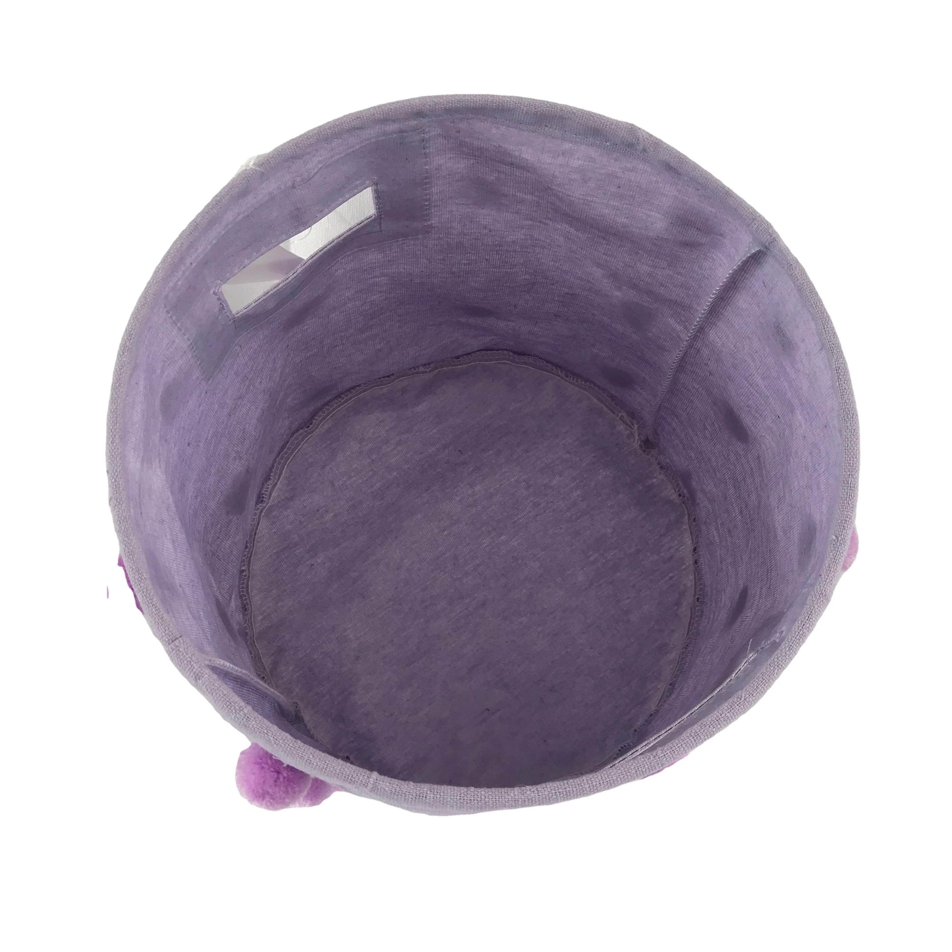 Amazon Hot Sell Foldable Basket Canvas Basket with Pompom