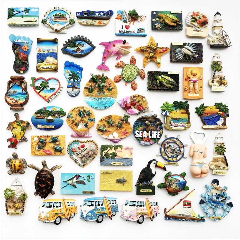 Customized Fridge Magnet Maldives Tourist Souvenir Polyresin Refrigerator Magnet