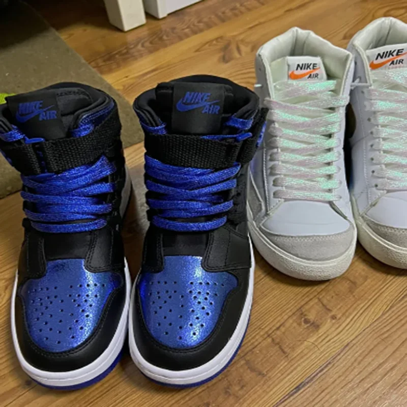 Factory Outlet high quality 10mm Wide Multicolor Pearl Glitter Polyester Flat Shoelaces Canvas Shoe Laces