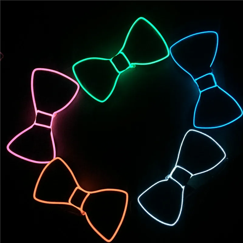 Горячая Распродажа, мигающий светящийся галстук-бабочка из электролюминесцентной проволоки, мужской галстук-бабочка со светодиодной подсветкой, свадебные светящиеся товары для вечеринок