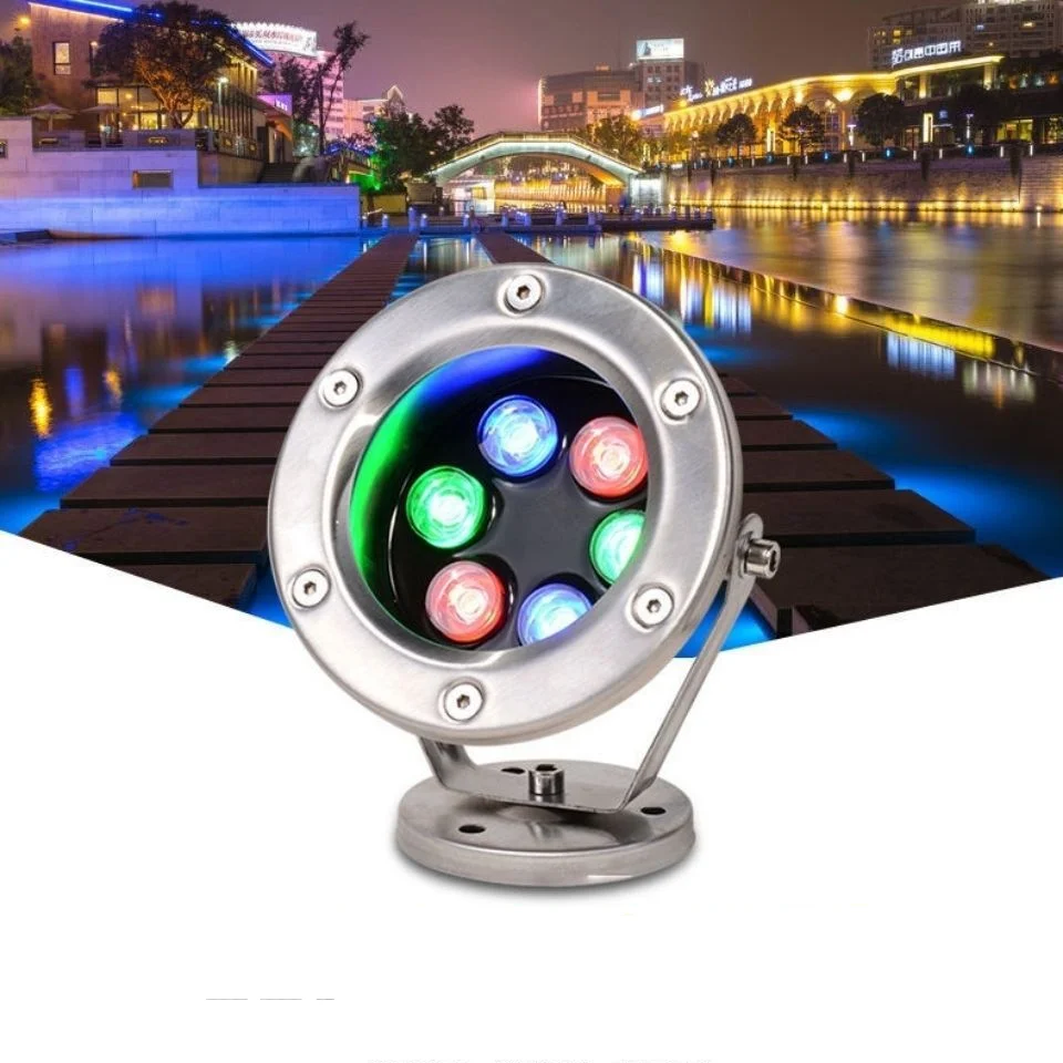 HOTOOK OEM 6W RGB Remote Waterproof Bright Wide Pool RGB Diving Underwater Green Dock Fountain Light LED Chargble For Spa
