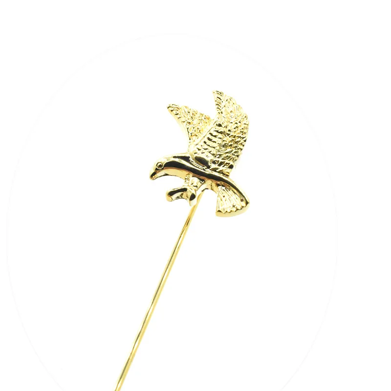 Wholesale Luxury Gold Plated Flying Eagle Bird Lapel Pin Custom Mens Suit Collar Fashion Accessory Wedding Party Trendy Brooches