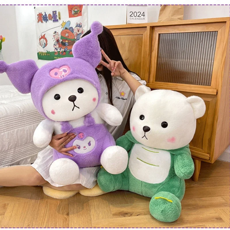 factory direct price 28cm 40cm 50cm 65cm lina bear Transforming green Dinosaur cute plush toy