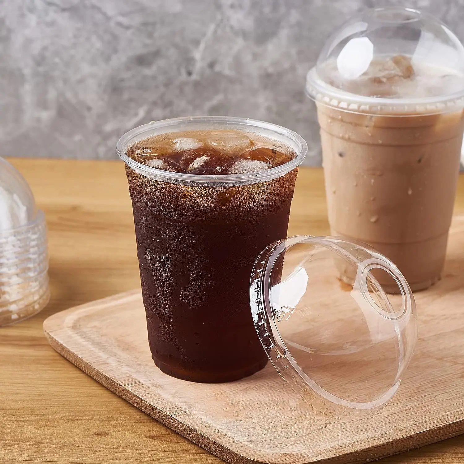 Clear PET Disposable  Plastic Cold Drink Coffee Bubble Tea Tea Cups With Lids Eco Friendly 12oz 14oz 20oz 32oz 16oz LOGO Custom