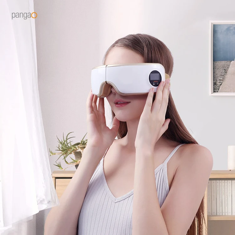 Pangao Wireless Digital 3d Smart Electric Heated Vibrating Relax Eye Care Massager Glasses for Eyes Strain