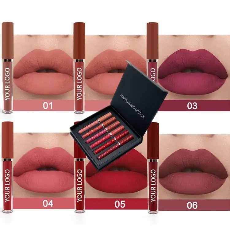 6pcs lipstick Matte lipstick set Long-Lasting Waterproof Makeup Cosmetics Matte Lipstick Set